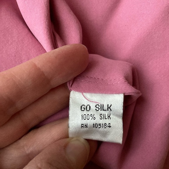 Pure Silk Pink Pull-On Pants Pajama Lounge Everyday GO SILK Washable w/ Pockets - Picture 6 of 15